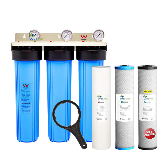 3-Stage Budget Complete Home Water Filtration System with Hard Water (Anti-Scale) Package