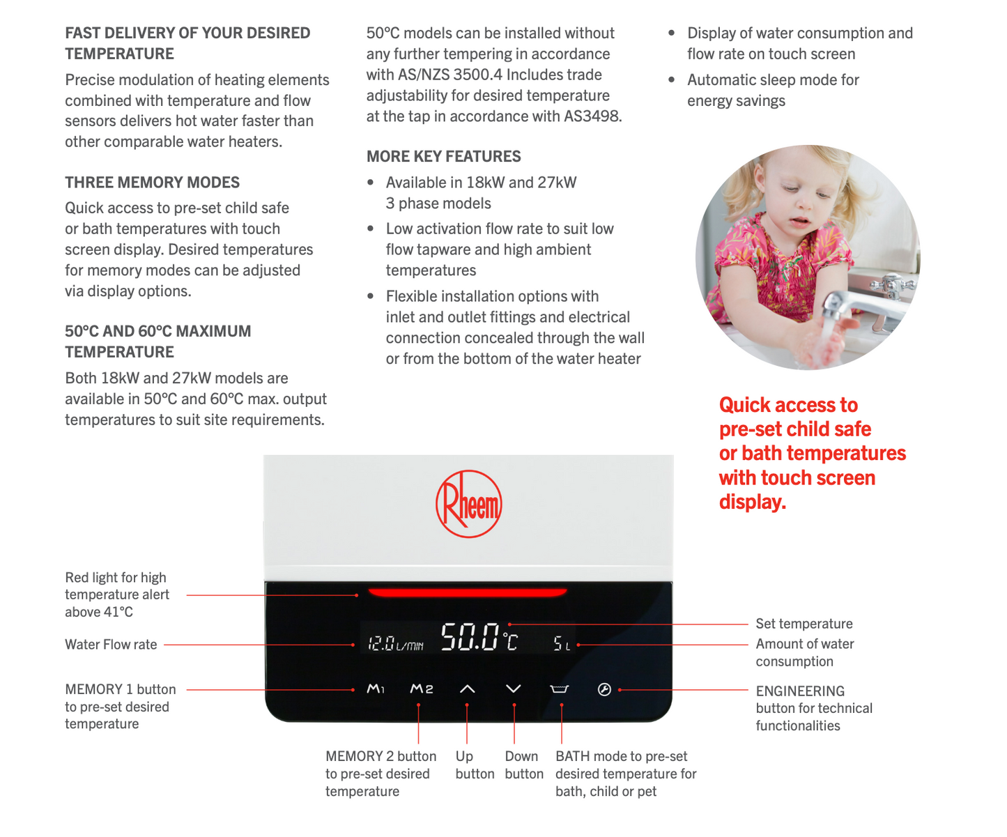 Rheem Eclipse 6C318 18kW Three Phase Continuous Flow Electric Water Heater Including Metro Perth Installation - Pacer Plumbing & Gas