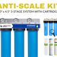 3-Stage Budget Complete Home Water Filtration System with Hard Water (Anti-Scale) Package